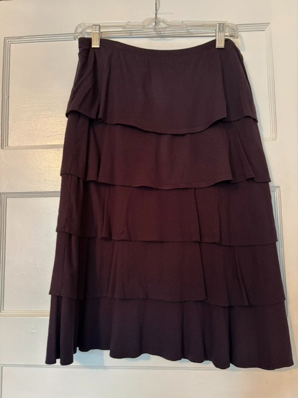 Vintage Garnet Hill True Black Tiered Skirt